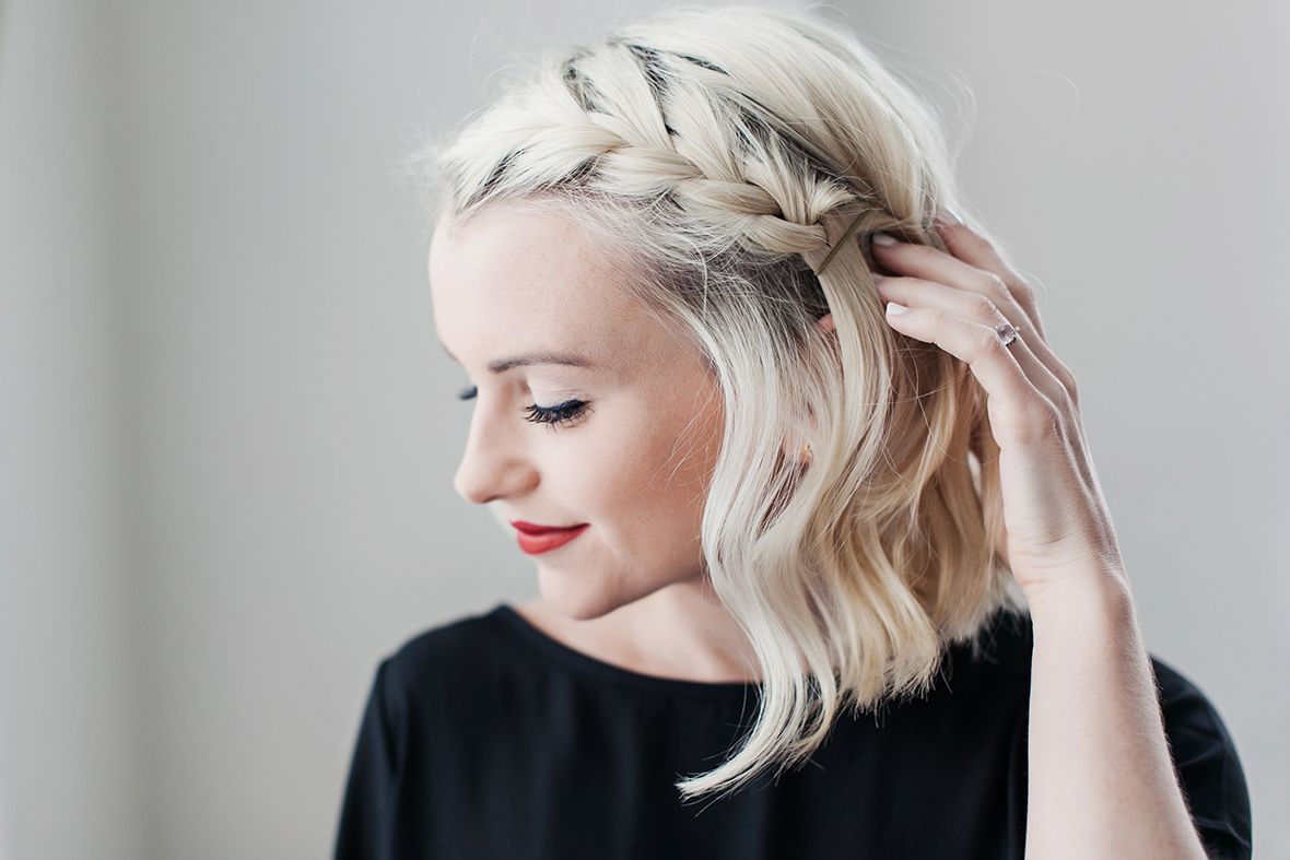 Side braided bob hairstyle