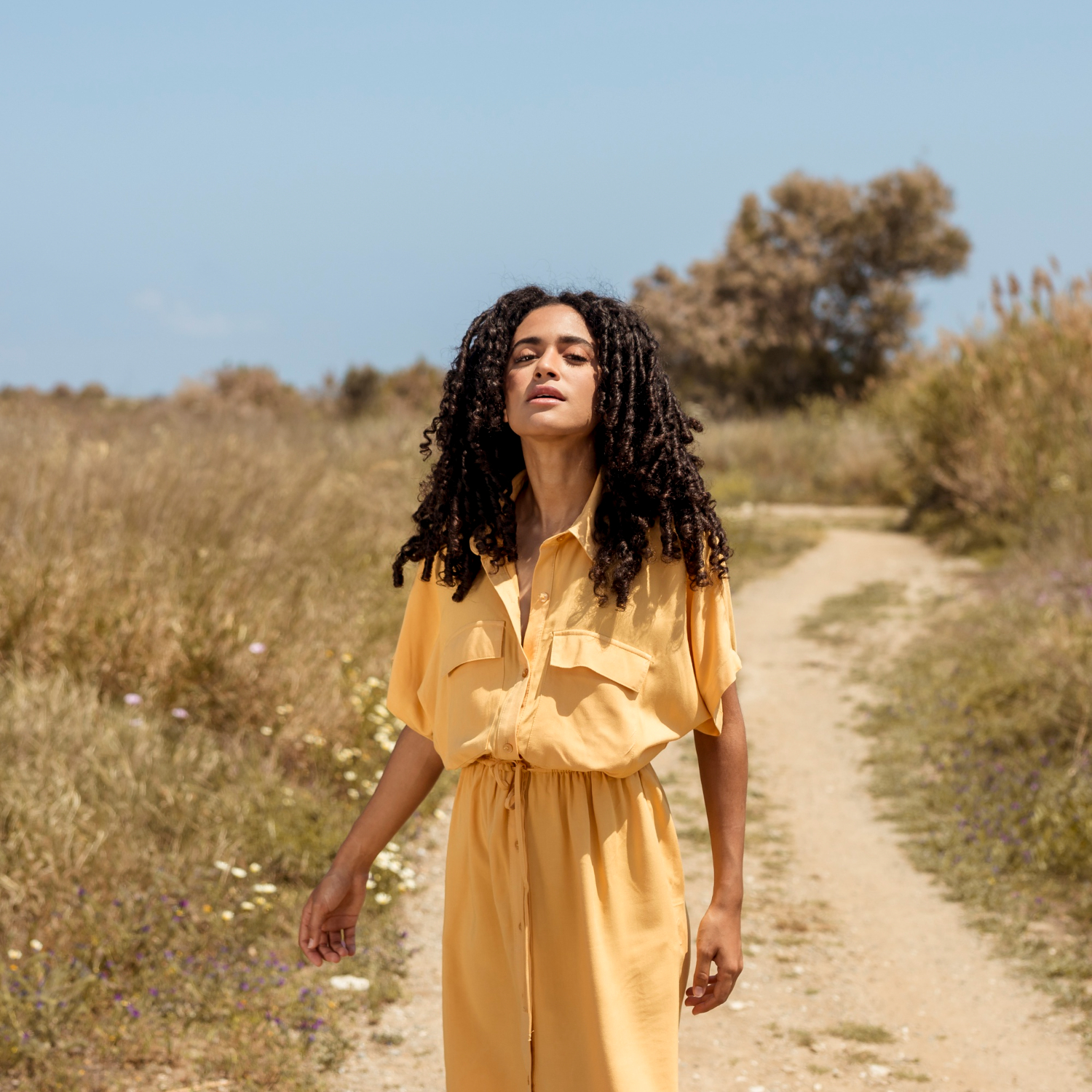Relaxed goddess locs